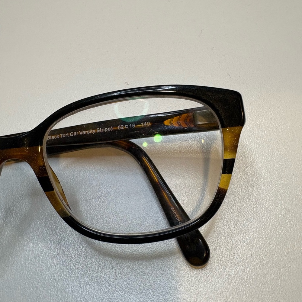 COACH EYEGLASSES 5443 (Black Tort Gltr Varsity Stripe) 52•16•140 COACH GLASSES - Picture 12 of 13